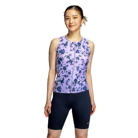 ナイキ(NIKE)フィットネス水着 水泳 総柄ジップ付きセパレーツ 上下セット 紫 M-LLサイズ 2993148-024(L… NIKE（ナイキ） （レディース）フィットネス水着 水泳 総柄ジップ付き