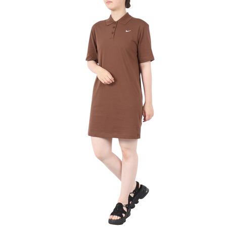 レディース ベージュ ポロシャツワンピース　NIKEナイキ NIKE（ナイキ） （レディース）NSW エッセンシャル 半袖ポロシャツ