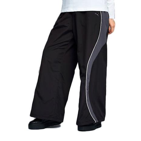 プーマ PUMA CORE HERITAGE コア ヘリテージ ラインド ウーブン パンツ レディース ブラック 黒 スポーツ フィットネス ロング パンツ 690172-01 PUMA（プーマ） （レディース）CORE HERITAGE ラインド ウーブンパンツ