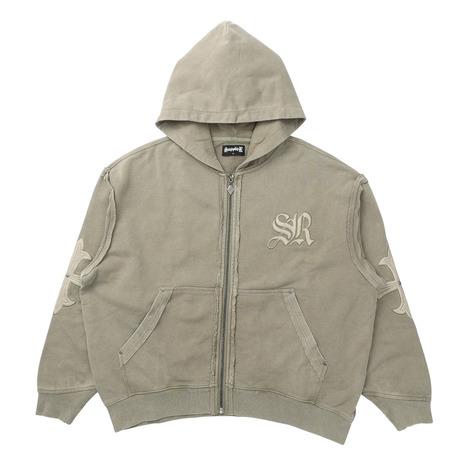 サプライヤー（SUPPLIER）（メンズ）フルール レザー ジップフーディ