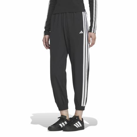 adidas　パンツ　レギュラーフィットテーパードレッグ　　ブラック3XL adidas（アディダス） （レディース）ストレッチ プレーンウィーブ