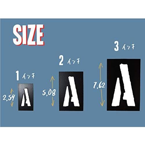 ステンシルシート アルファベット大文字＆数字セット U.S.BOSTON (１インチ)｜supiyura｜03