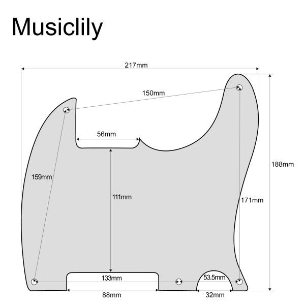 Musiclily 5穴 エスクワイヤーピックガード Fender USA/メキシコ50s Esquire Teleエレキギター用、4Pパーチ｜supiyura｜02