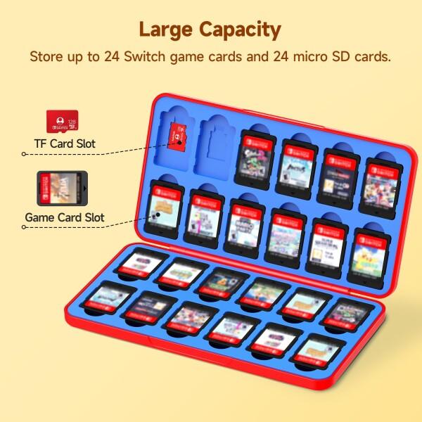 JINGDU 24 スロット Switch ゲームカードケース Switch ゲーム & マイクロ SD カードと互換性あり、Switch｜supiyura｜02