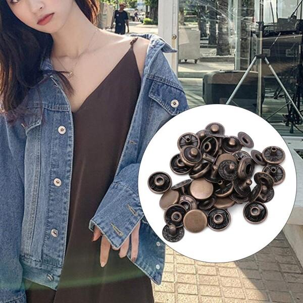 実用的な金属ボタン、取り付けが簡単なジーンズのリベット、服の荷物(bronze, 10mm)｜supiyura｜03