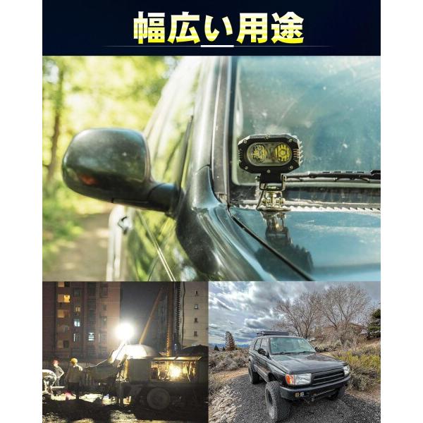 UNI-SHINE LED作業灯 60W 12V/24V汎用 3200K 車用 LEDフォグランプ IP68防水 作業灯 led 12v LED補助灯 フォグラ｜supiyura｜08