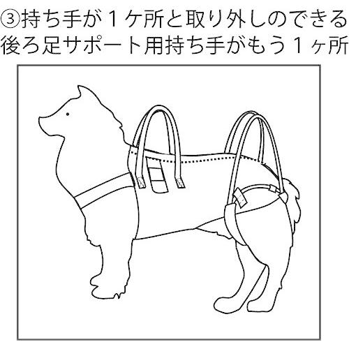 アシスタントバンド (Assistantband) +one (持ち手1+1) 犬の歩行補助ハーネス 介助用胴輪 後足サポート｜supiyura｜02