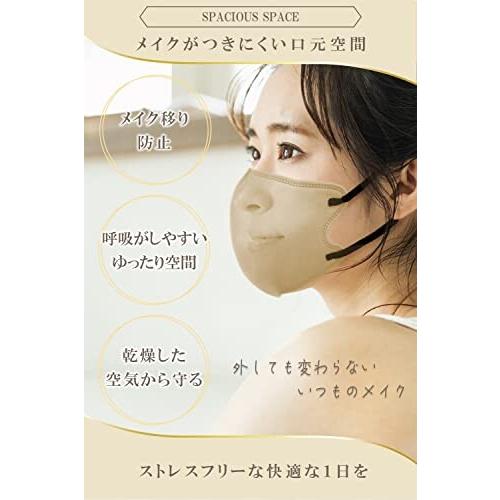 (LaViness) マスク 不織布 立体 立体マスク 日本製 30枚 (ローズグレー×ワインレッド)｜supiyura｜06
