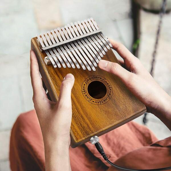 FINETHER カリンバ 親指のピアノ アフリカ楽器 Kalimba 17鍵のカリンバ 手作り木製 相思木 木の色 癒｜supiyura｜09