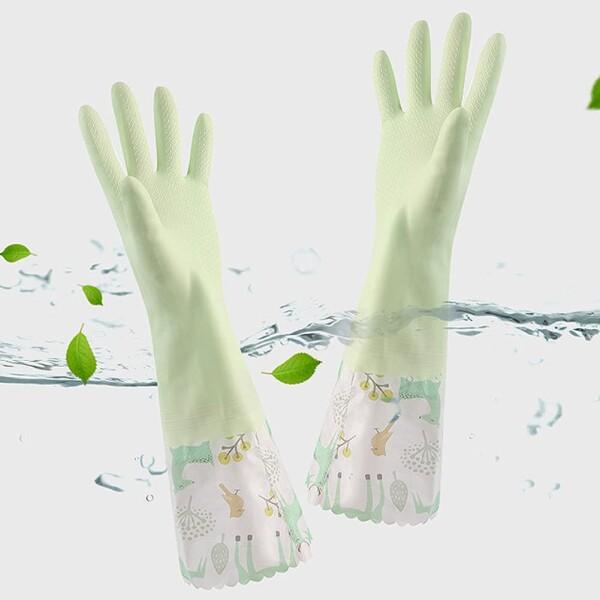 (Refoiner) ゴム手袋 キッチン ロング 3点セット おしゃれ かわいい 柄 食器洗い手袋 炊事用手袋 作｜supiyura｜07