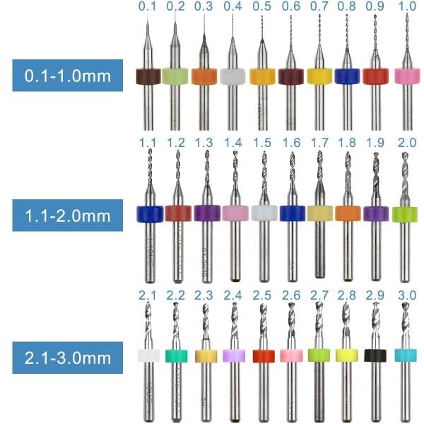 Xiatiaosann PCBマイクロドリルセット0.1mm-3.0mm 極細、超硬、ピンバイス用、ドレメル プリント回路基｜supiyura｜02