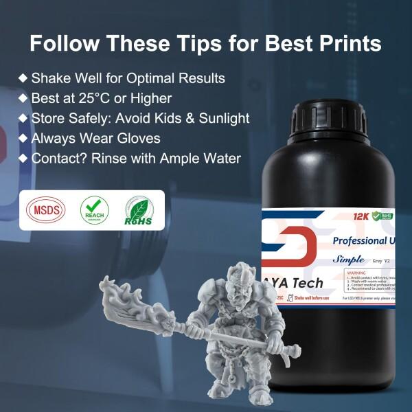 Siraya Tech Simple 二代目3D 水洗いレジン プリント樹脂、低臭気、簡単プリント、非脆性 3Dプリンタ｜supiyura｜06