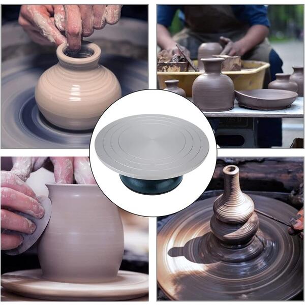 8MILELAKE ろくろ 陶器ターンテーブル ろくろ台 鋳鉄回転台 陶器作り 陶芸用品 彫刻ツール (18cm)｜supiyura｜07
