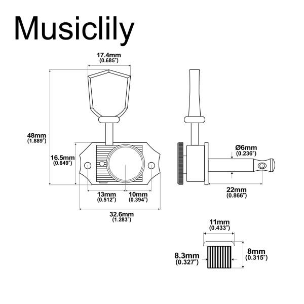 Musiclily Pro ビンテージ 3L+3R ギターロック式ペグLPレスポールエレキギター/アコースティックギタ｜supiyura｜02