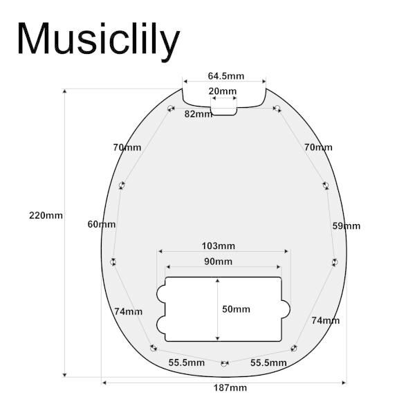 Musiclily 9穴 Musicman Stingray ベース用 ピックガード 、3プライパーチメント｜supiyura｜02