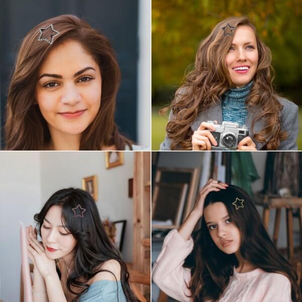 ヘアクリップ 星 8個セット 星型 ラインストーン ヘアピン ヘアクリップ 星 8個セット 星型 ラインストーン ヘアピン