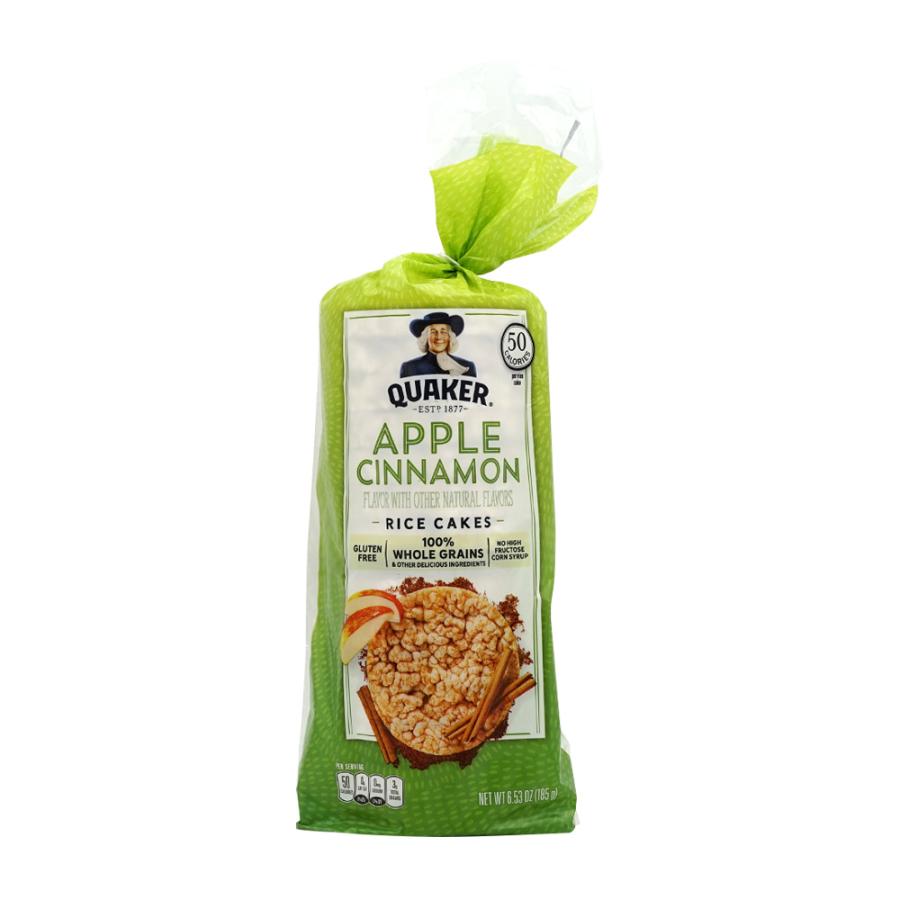 ライスケーキアップルシナモンフレーバー、185 g QUAKER, Rice Cakes Apple Cinnamon, 6.53oz
