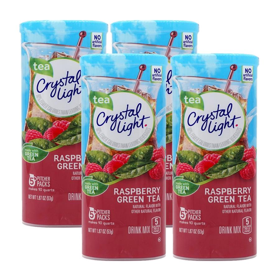 フィーチャーパックドリンクミックスラズベリーグリーンティー、5パケット 4個セット Pitcher Packs Drink Mix