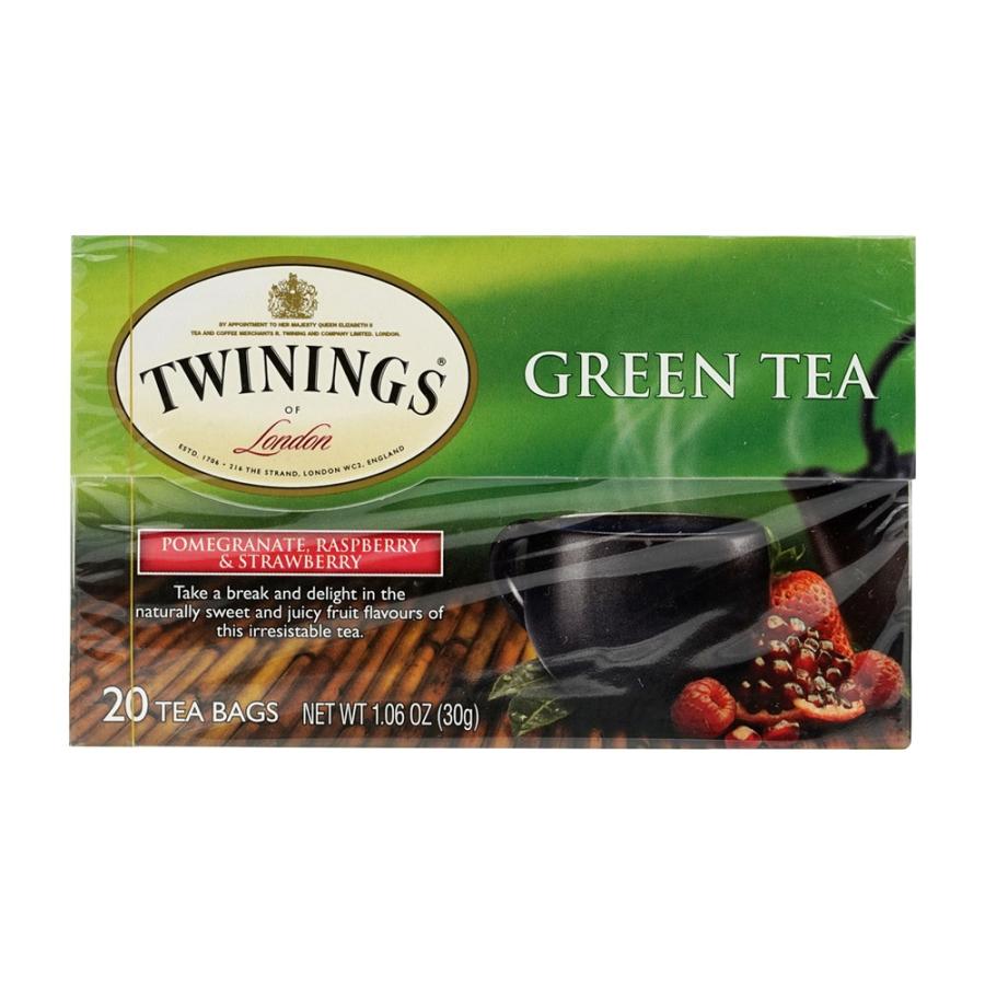 グリーンティー、ザクロラズベリー＆ストロベリー20ティーバッグ トワイニング Twinings Green Tea, Pomegranate