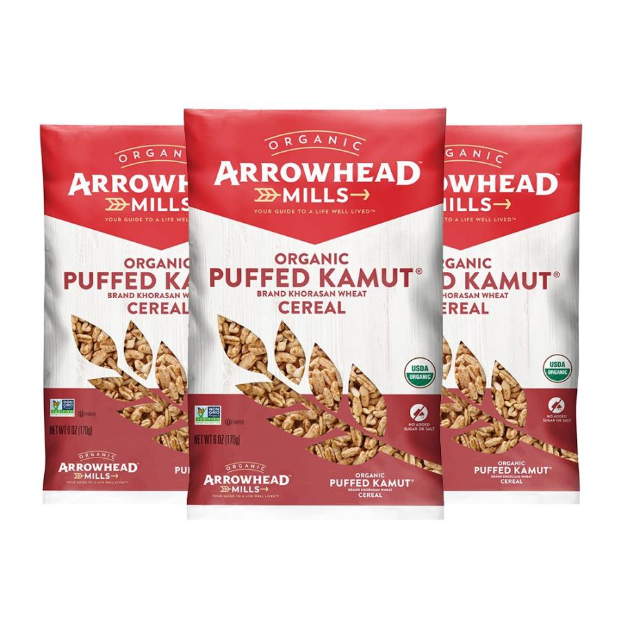 アローヘッドミルズ オーガニック パフ カムット 供え シリアル 170g 3個セット メール便無料 Arrowhead 3set Organic oz Puffed 6.3 Mills Kamut Cereal