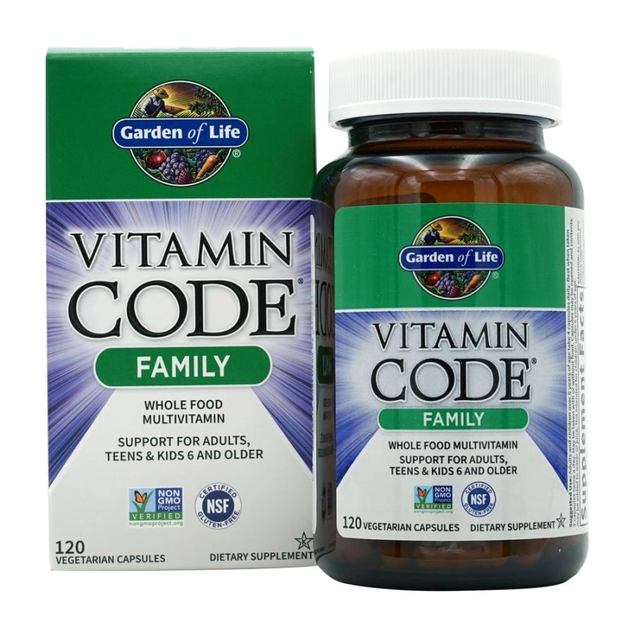 ビタミンコードファミリーホールフードマルチビタミン、120ベジカプセルVitamin Code Family Whole Food