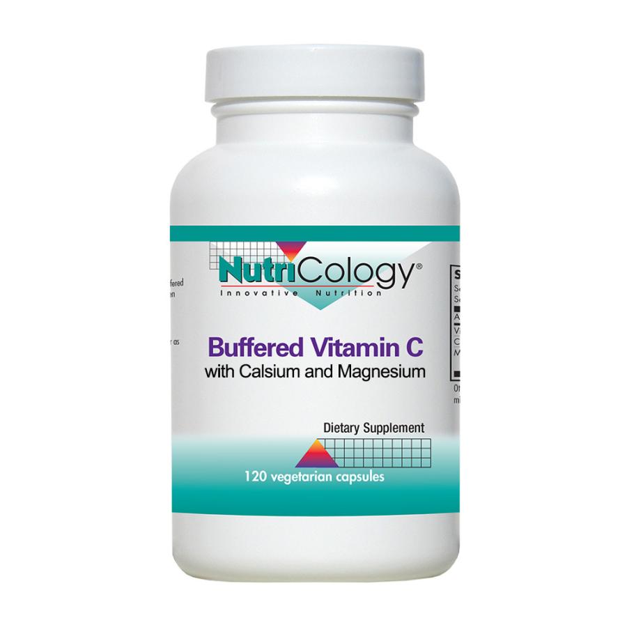NutricologyビタミンC、カルシウムとマグネシウム、植物性カプセル120粒Buffered Vitamin C with