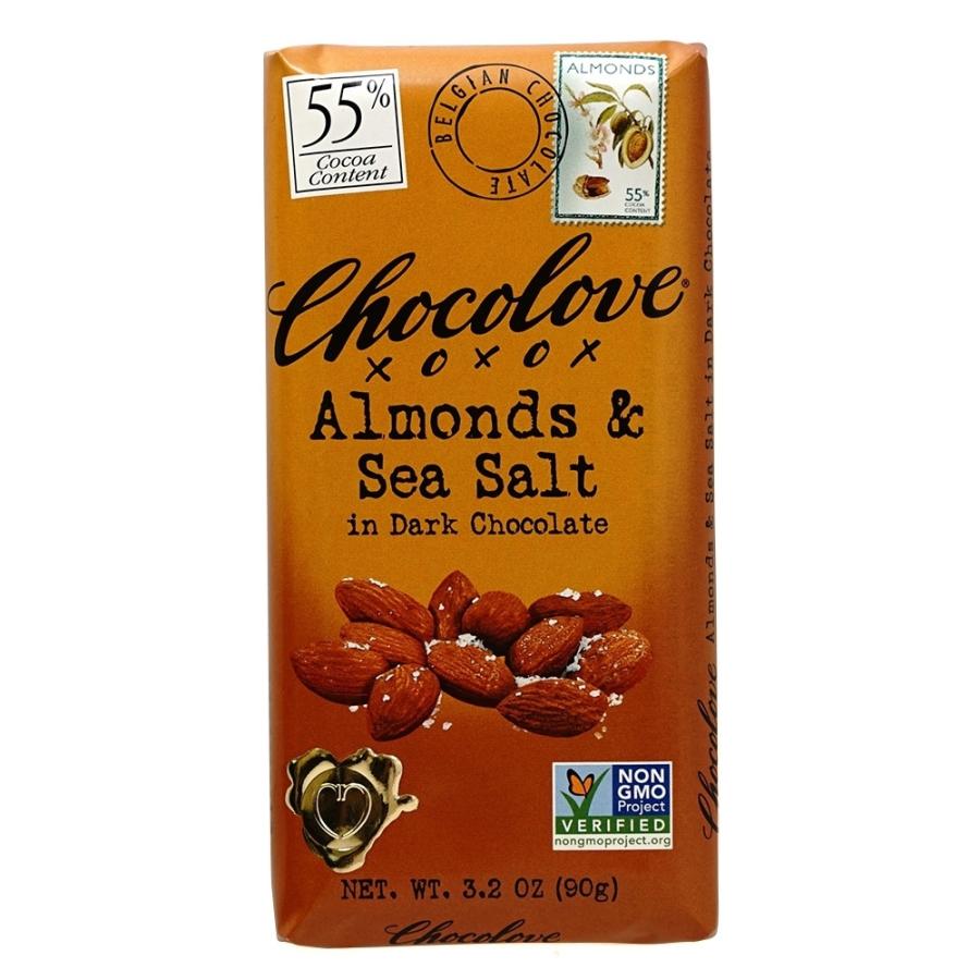 アーモンド＆シーソルトダークチョコレート、90 g Almonds & Sea salt in Dark Chocolate 3.2 oz