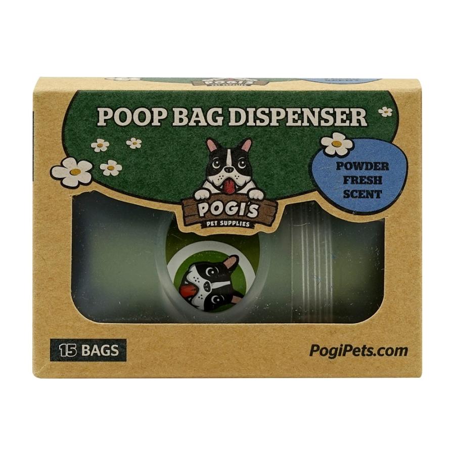 パックバック排便袋ディスペンサー+パウダー香15枚入 Poop Bag Dispenser, Includes 1 Roll Pogi