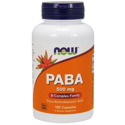 PABA 500mg パラアミノ安息香酸  100粒 NOW｜suplinx