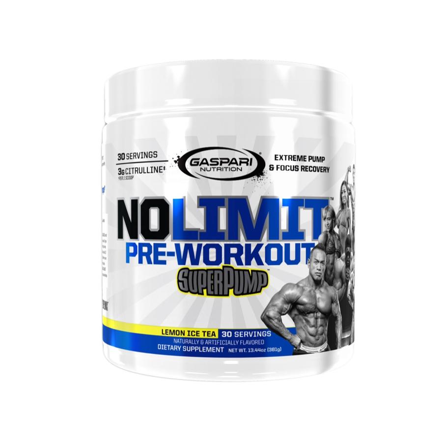 ノーリミットプレワークアウト スーパーパンプ レモンアイスティー 381g No Limit PreWorkout Gaspari