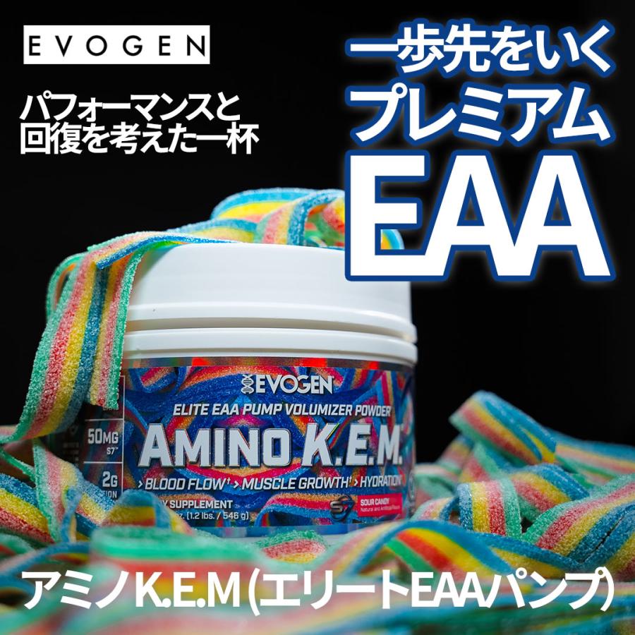 アミノ K.E.M エリート EAA パンプ サワーキャンディ 546g EVOGEN