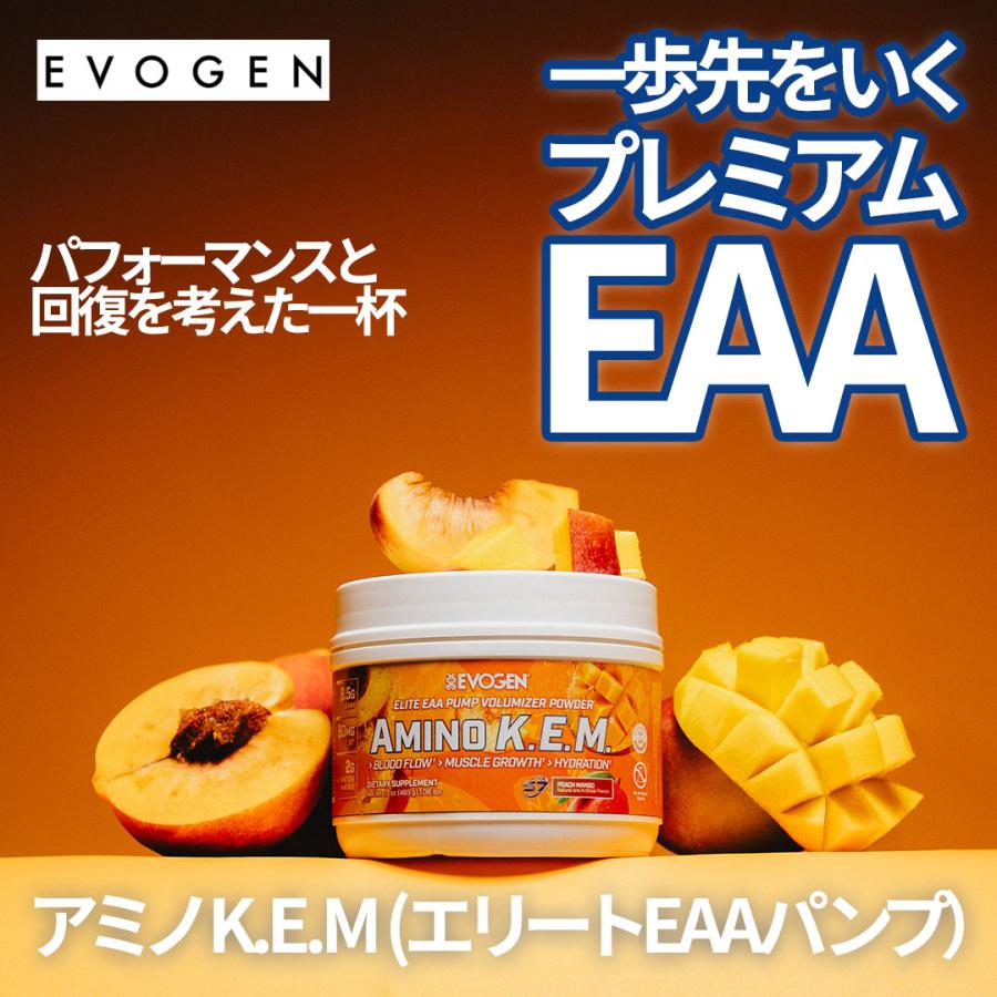 アミノ K.E.M エリート EAA パンプ ピーチマンゴー 483g EVOGEN