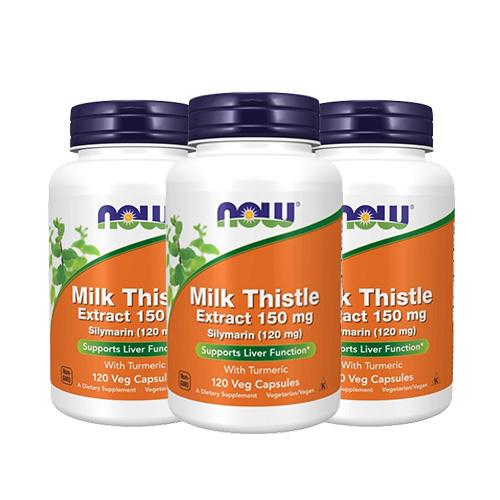 【3個セット】［お得サイズ ］ミルクシスル（マリアアザミ /シリマリン 120mg/ウコン配合）エキス 150mg 120粒  NOW ナウ | NOW Foods