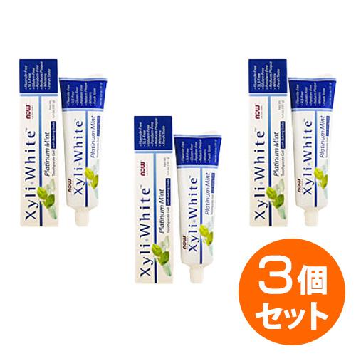 【3個セット】キシリホワイト ハミガキジェル プラチナムミント（重曹・キシリトール配合） 歯磨き粉ｌNOW | 