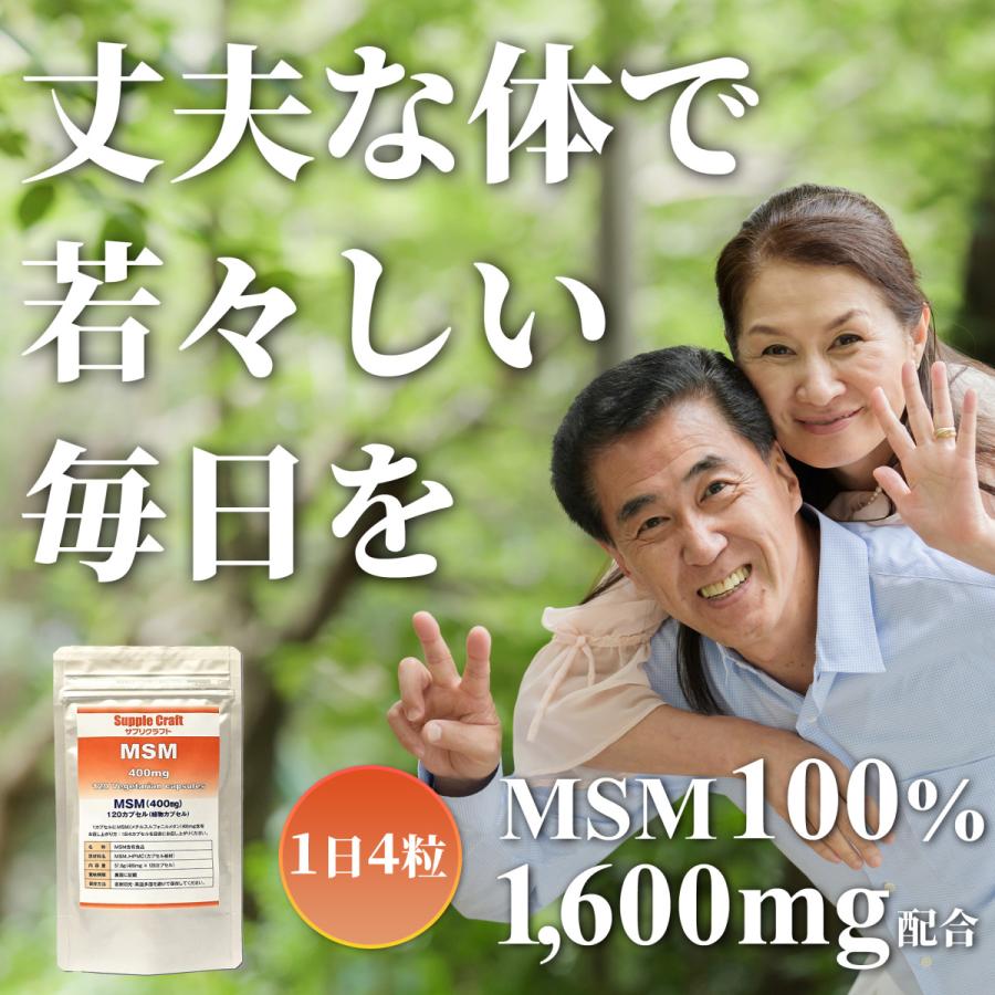 【MSM100%カプセル】MSM 400mg 植物カプセル サプリメント (120カプセル、1か月分)｜supplecraft｜05