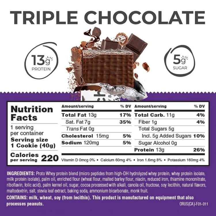 パワークランチ プロテイン エネルギーバー トリプルチョコレート 12本入 各40g (1.4oz) BNRG Power Crunch Protein Energy Bar Triple Chocolate｜supplefactory｜04