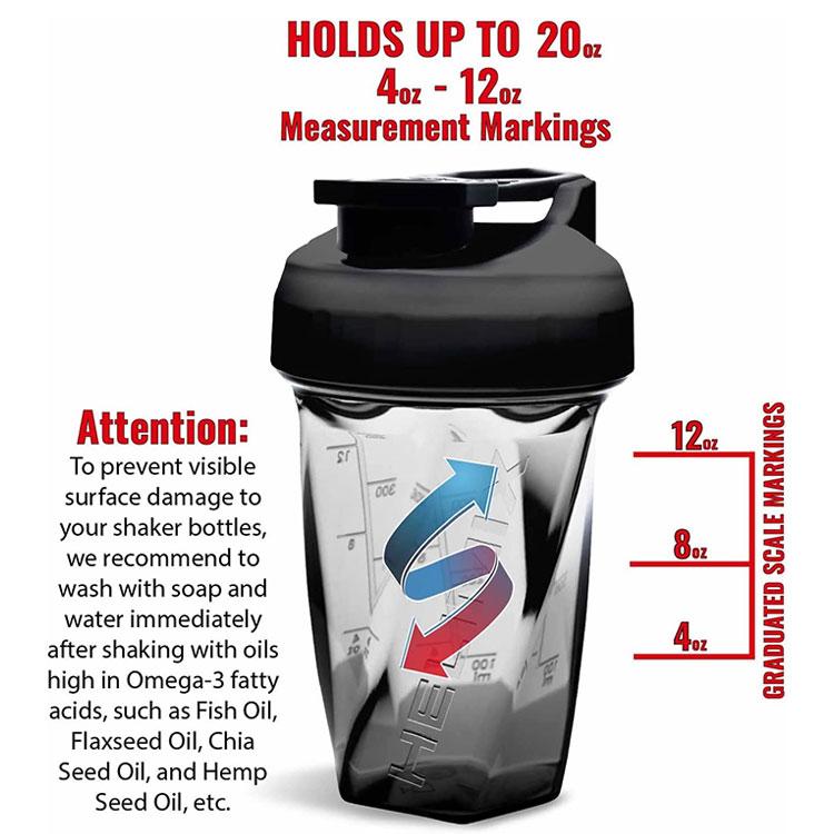 ヘリミックス ブレンダーシェイカーボトル ブラック 590ml (20oz) HELIMIX Blender Shaker Bottle