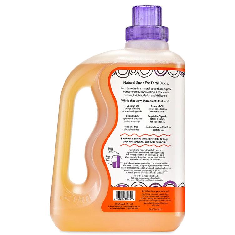 インディゴワイルド ズムランドリーソープ 洗濯石鹸 パチョリの香り 1.89L (64floz) Indigo Wild Zum Laundry Soap Patchouli｜supplefactory｜05