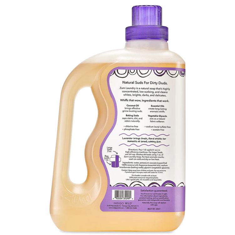 インディゴワイルド ズムランドリーソープ 洗濯石鹸 ラベンダーの香り 1.89L (64floz) Indigo Wild Zum Laundry Soap Lavender｜supplefactory｜05