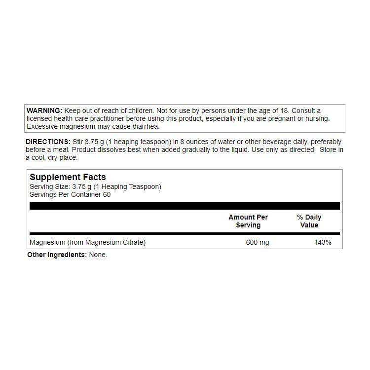 カル クエン酸マグネシウム 600mg パウダー 225g (7.9oz) KAL Magnesium Citrate ActivMix