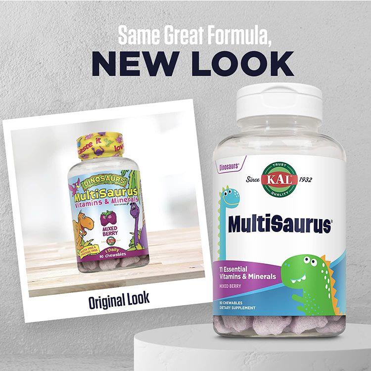 カル キッズ マルチビタミン 90粒 チュアブル ミックスベリー味 KAL MultiSaurus Kids Multivitamin ...