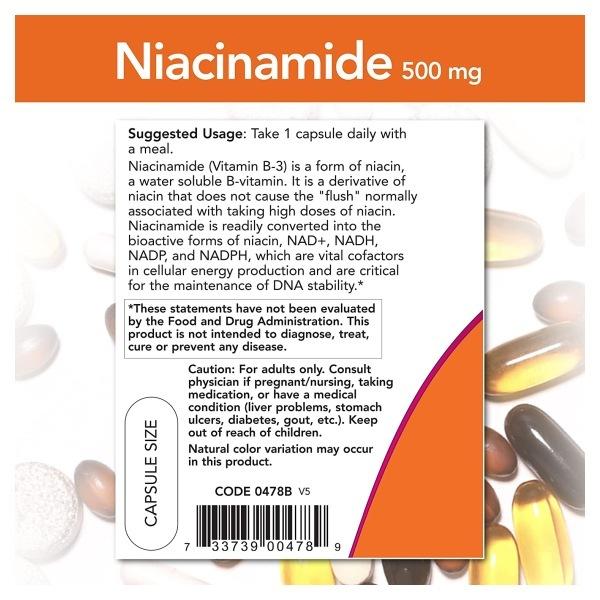 ナウフーズ ナイアシンアミド ビタミンB3 500mg 100粒 NOW Foods Niacinamide (B-3) イキイキとした毎日 エナジーチャージ 補酵素｜supplefactory｜03