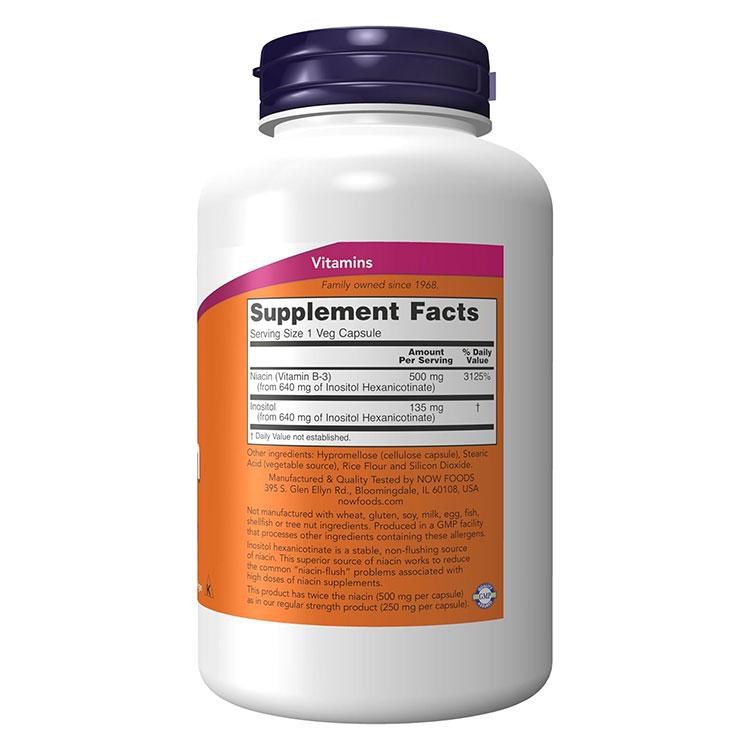 NOW Foods（ナウフーズ） フラッシュフリー ナイアシン 500mg 180粒