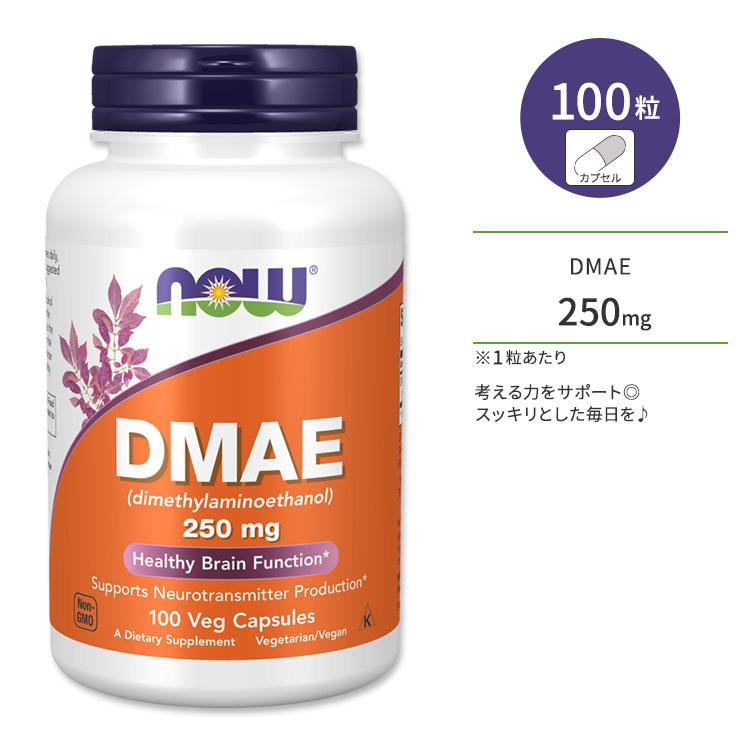ナウフーズ DMAE 250mg ベジカプセル 100粒 NOW Foods DMAE ジメチルアミノエタノール NF03090米国