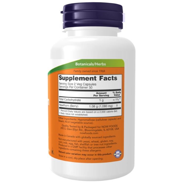 【クーポンあり】ナウフーズ ホーソンベリー 540mg 100粒 NOW Foods Hawthorn Berry 540 mg Veg Capsules 健康食品 サプリメント | NOW Foods | 01
