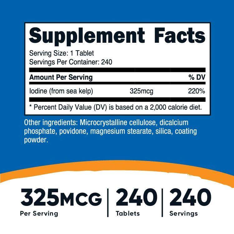 ニュートリコスト ヨウ素 325mcg 240粒 タブレット Nutricost ニュートリコスト ヨウ素 325mcg 240粒 タブレット Nutricost