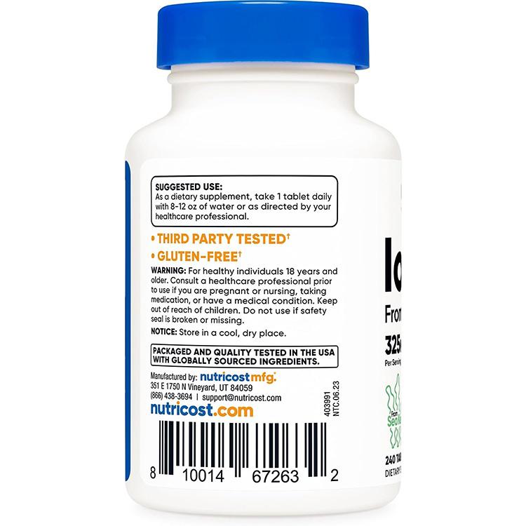 ニュートリコスト ヨウ素 325mcg 240粒 タブレット Nutricost ニュートリコスト ヨウ素 325mcg 240粒 タブレット Nutricost