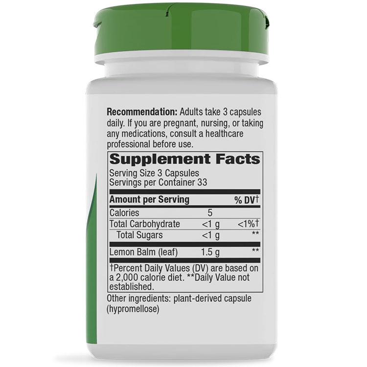 ネイチャーズウェイ メリッサ レモンバームリーフ 1500mg (3粒あたり