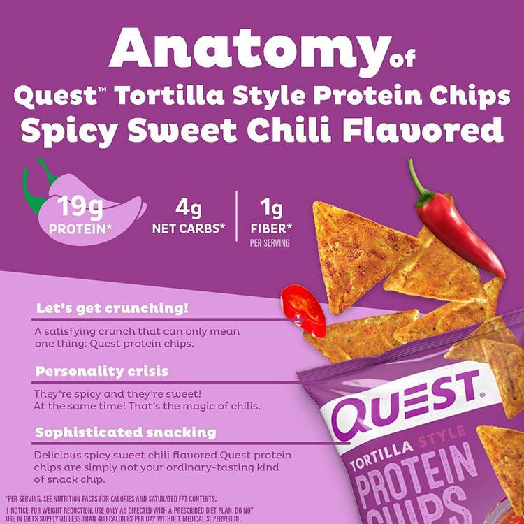 クエストニュートリション プロテインチップス スパイシースイートチリ味 32g (1.1oz)×12袋セット Quest Nutrition PROTEIN CHIPS｜supplefactory｜10