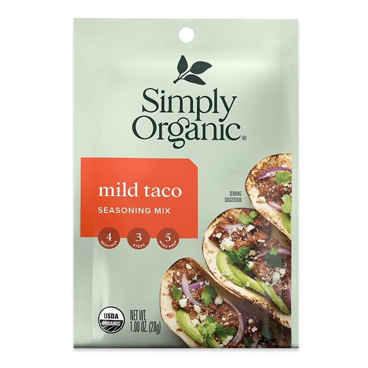 Simply Organic Mild Taco Seasoning Mix 1.00 oz（28g）シンプリーオーガニック マイルドタコ シーズニングミックス 28g SI15758